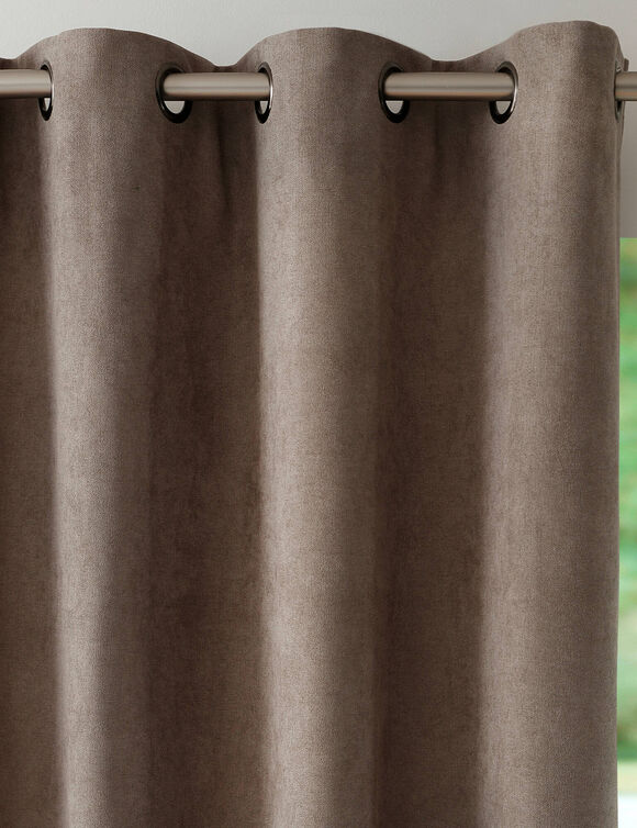 Rideau occultant et isolant finition oeillets (taupe)