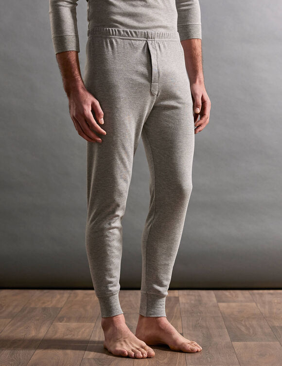 Cale&ccedil;on long Thermoperle&reg; coton - lot de 2 (gris chin&eacute;)