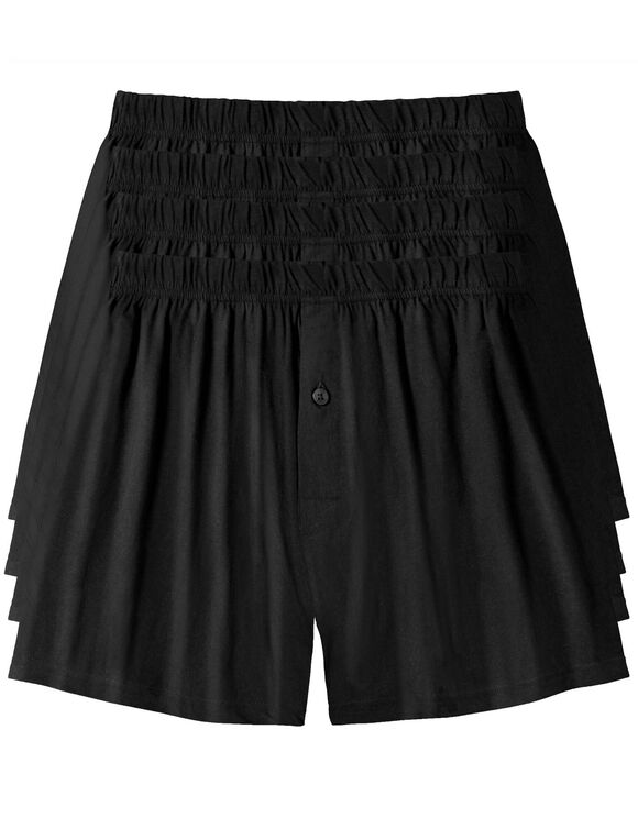 Ruime, open en effen boxershort - set van 4 (zwart)