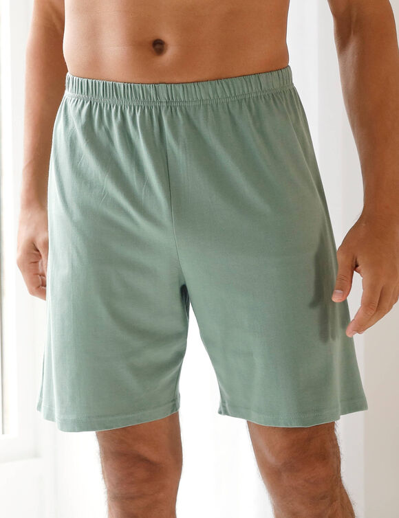 Short pyjama coton uni (vert)