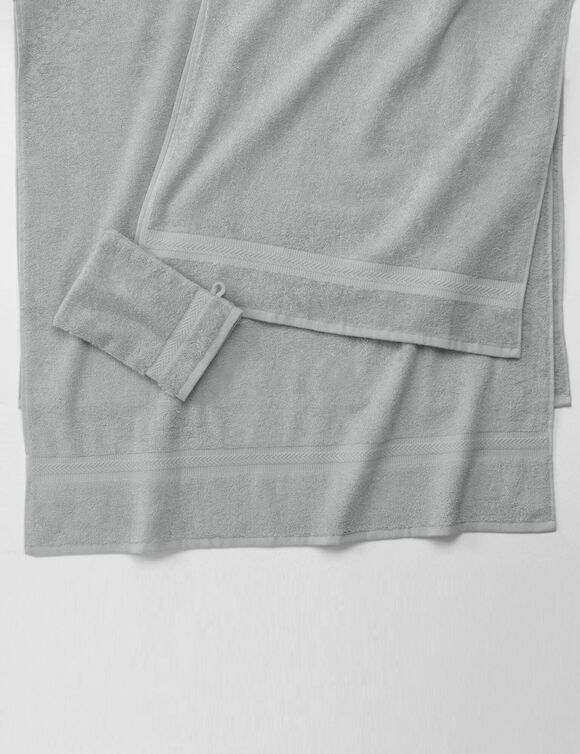 Collection serviettes de bain unies 420 g/m2 confort moelleux (gris)