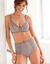 Step-in broekje in microvezel en geborduurde tule Sienne - set van 2 (taupe + wit)