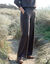 Pantalon coupe large, taille &eacute;lastiqu&eacute;e, maille milano (chocolat)
