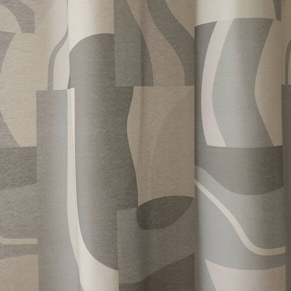 Lichtdempend, bedrukt gordijn met oogringetjes (naturel)