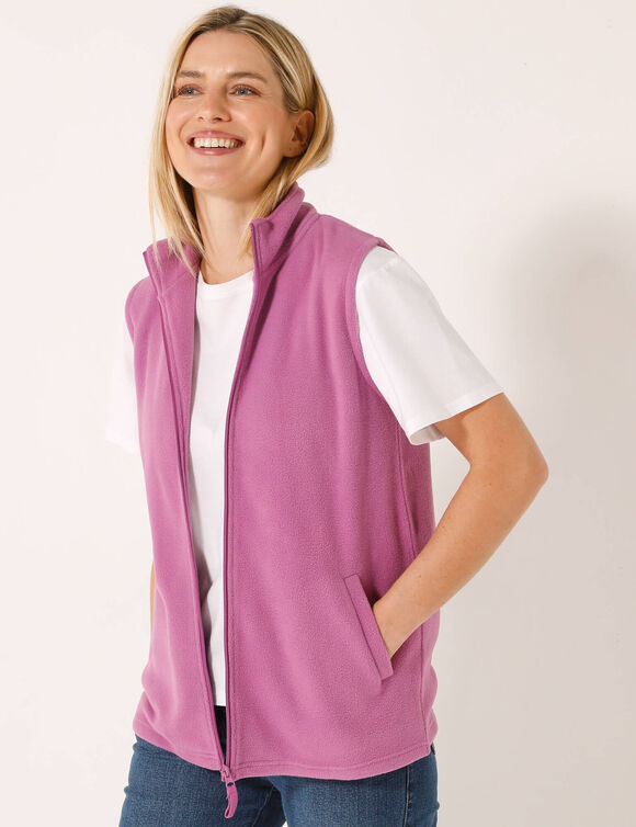 Veste polaire zippée sans manches (violine)
