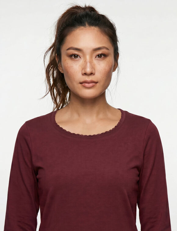 Tee-shirt manches longues - lot de 2 (bordeaux)