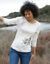 T-shirt met lange mouwen en bloemenprint (ecru / hazelnootbruin)