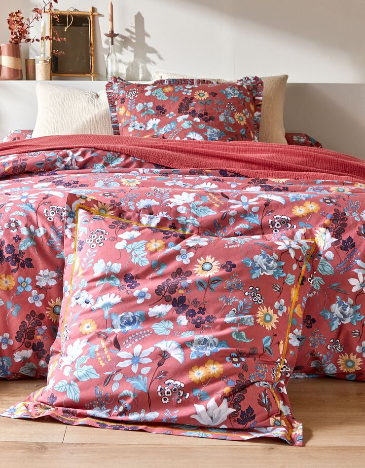 Bedlinnen Kelly in katoen met bloemenprint (rozenhout)