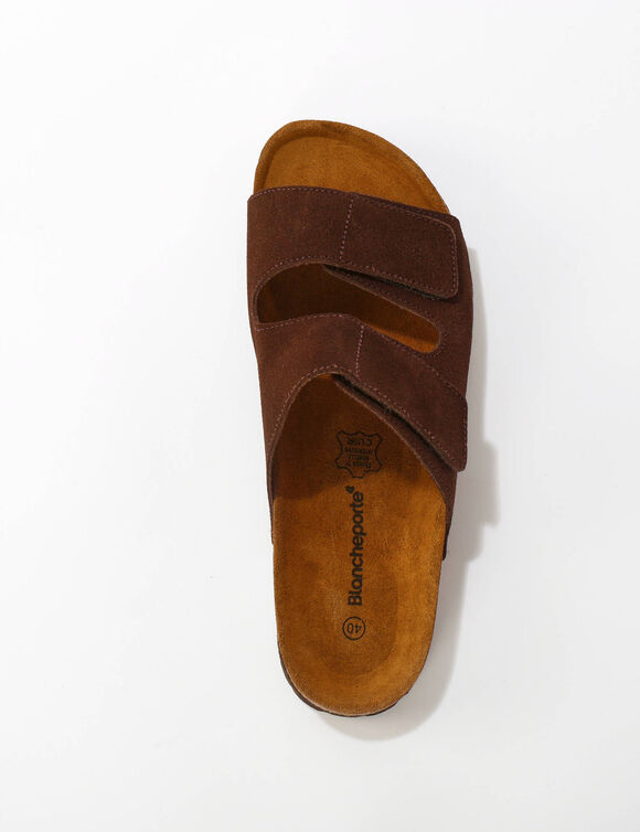 Mules cro&ucirc;te de cuir certifi&eacute; LWG (chocolat)