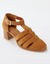 Sandales en cuir talon haut (beige)