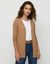 Gilet porter ouvert, maille toucher doux (noisette)