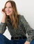 Blouse met gebloemde bloemprint, van katoen (kaki / blauw)