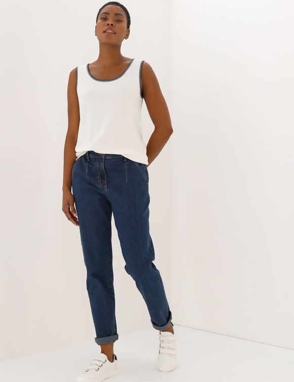 D&eacute;bardeur bicolore (&eacute;cru / marine)