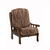 Housse microfibre bi-extensible imprimé vagues spéciale fauteuil rustique  (chocolat)