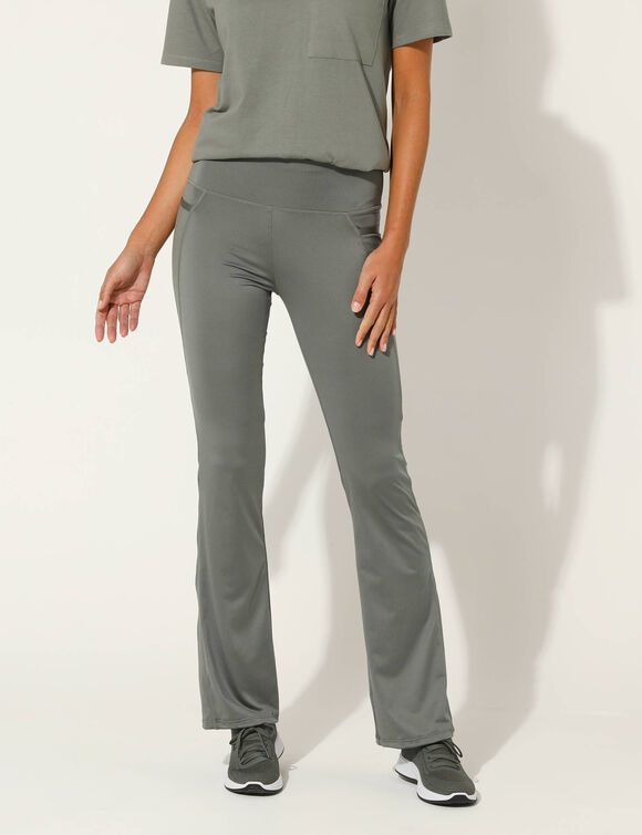 Legging forme trompette, maille extensible (kaki)