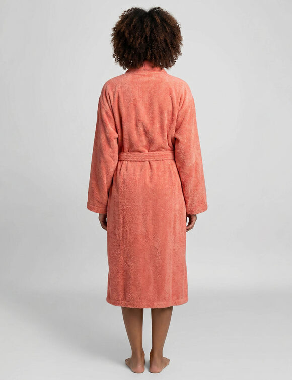 Peignoir mixte adulte uni col kimono personnalis&eacute; - &eacute;ponge bouclette 380 g/m&sup2; (tomette)