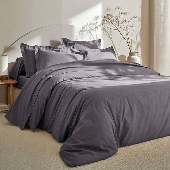 Effen beddengoed - polyester-katoen, 57 draden/cm&sup2; (antraciet)