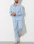 Effen pyjama van polyester/katoen popeline (lichtblauw)