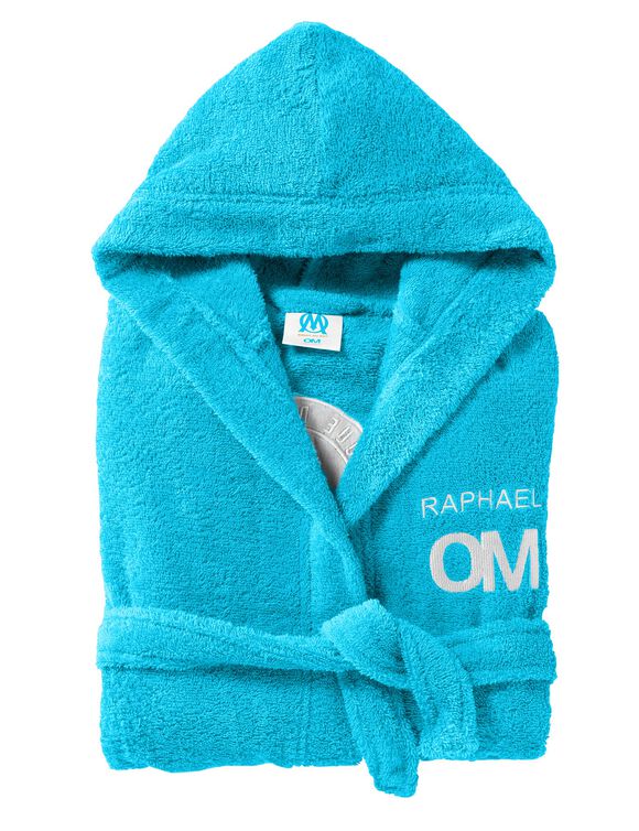 Badjas OM&reg; voor kinderen, personaliseerbaar (blauw)