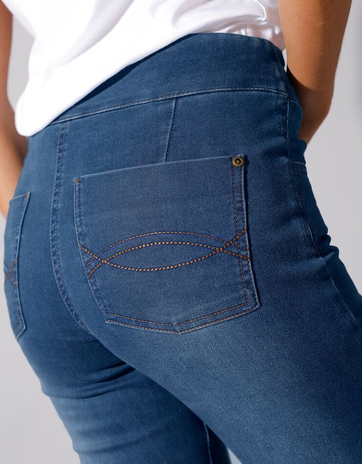 Jegging fuselé ultra stretch, maille effet jean (stone)