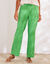 Pantalon large droit, gaze de coton (vert)