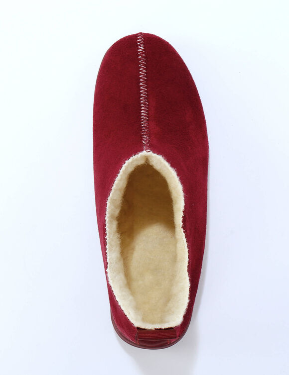 Chaussons bottillons fourr&eacute;s, su&eacute;dine (bordeaux)