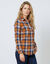 Geruit hemd in flanel (honing / blauw)