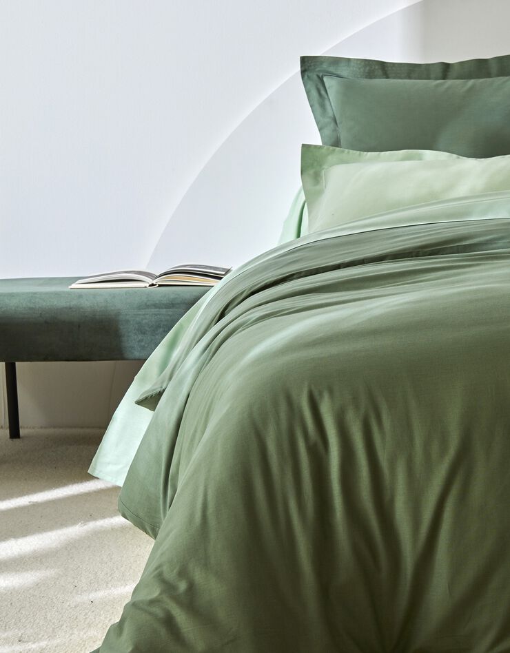 Linge de lit uni polyester-coton Colombine (eucalyptus)