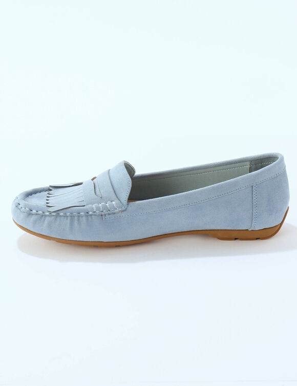 Soepele mocassins in microvezeltextiel (blauw)