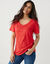 T-shirt met ronde hals en korte mouwen (rood)