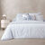 Linge de lit ray&eacute; en seersucker (blanc / bleu)