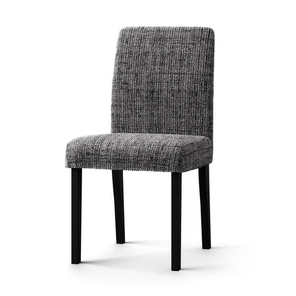 Bi-rekbare hoes in microvezel, effen faux-uni effect, voor stoel (antracietgrijs)