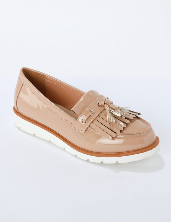 Mocassins &agrave; pompons (taupe)