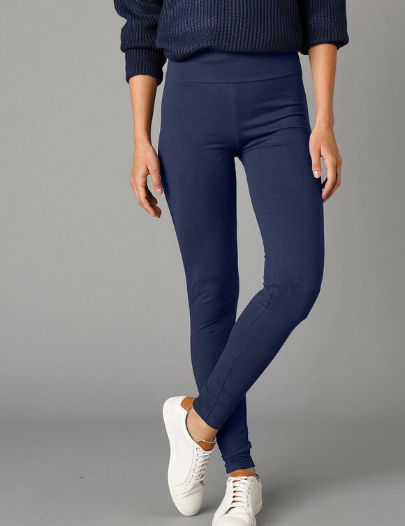 Legging taille haute spécial froid, molleton gratté (marine)