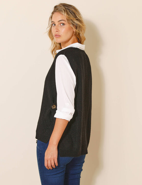 Pull sans manches, forme boite (noir)