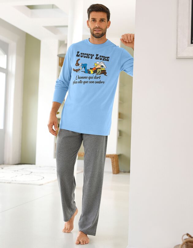 Pyjama Lucky Luke, lange mouwen (blauw / grijs)