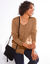Cardigan boutonné col rond uni, toucher doux (noisette)