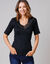 T-shirt coton et dentelle - lot de 2 (noir)