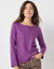 T-shirt met Tunesische hals en lange mouwen (paars)