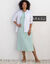 Chemise rayée base liquette, tissé teint (écru / vert)
