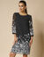 Hoesjurk, voile met bloemenprint (zwart / grijs)