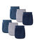 Open slip met hoge taille - set van 6 (blauw / grijs)