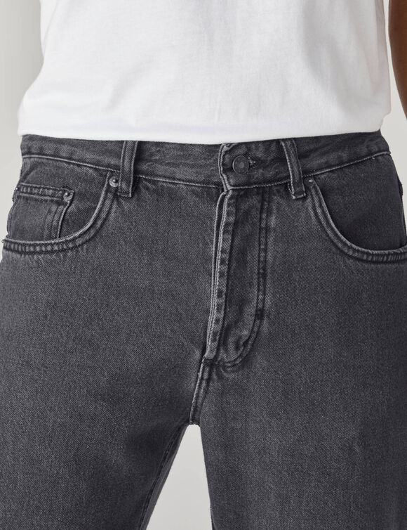 Jean droit basique 100% coton - L28 (gris)