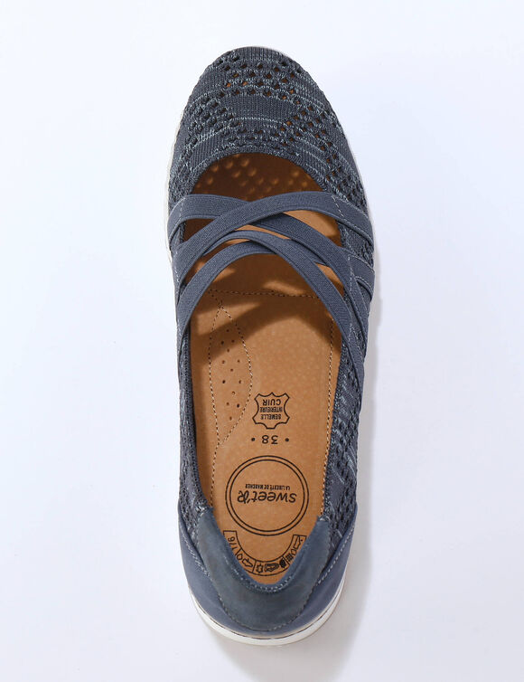 Ballerines mesh iris&eacute;es (bleu)