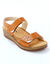 Sandales scratchées largeur confort en cuir (marron)