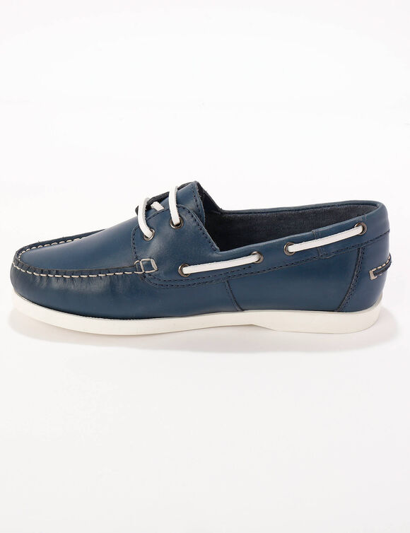 Bootschoenen in leer (marine)