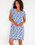 Chemise de nuit courte imprimé citrons - lot de 2 (bleu + safran)
