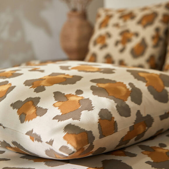 Linge de lit Pedro en polycoton imprimé peau de bête (sable)