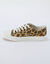 Sneakers in canvas met veters en luipaardmotief (bruin / zwart)