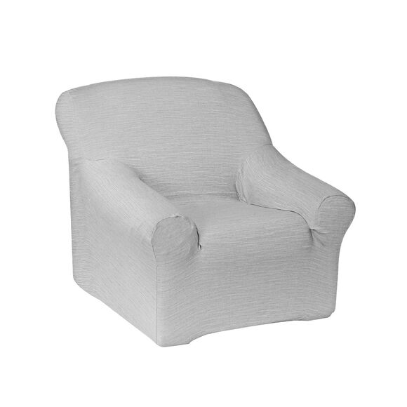 Housse extensible unie canap&eacute; fauteuil accoudoirs (gris perle)